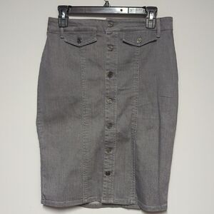 Banana Republic Gray Midi Pencil Skirt for Work